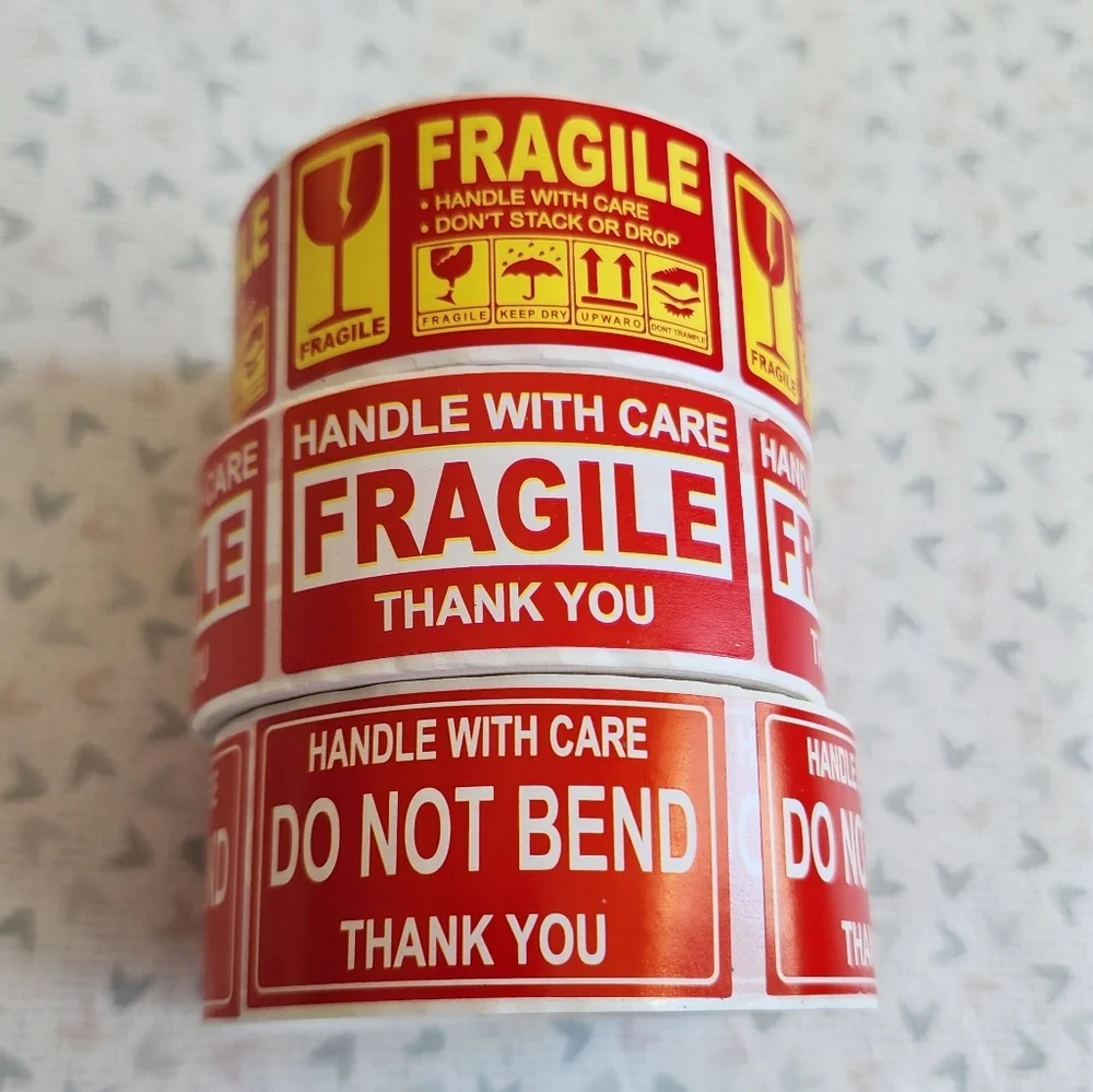 600 Stickers Fragile stickers roll, Do not Bend